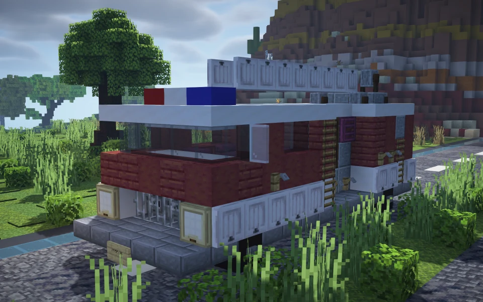 Кастомный пожарный автомобиль на сервере CUBOMetre